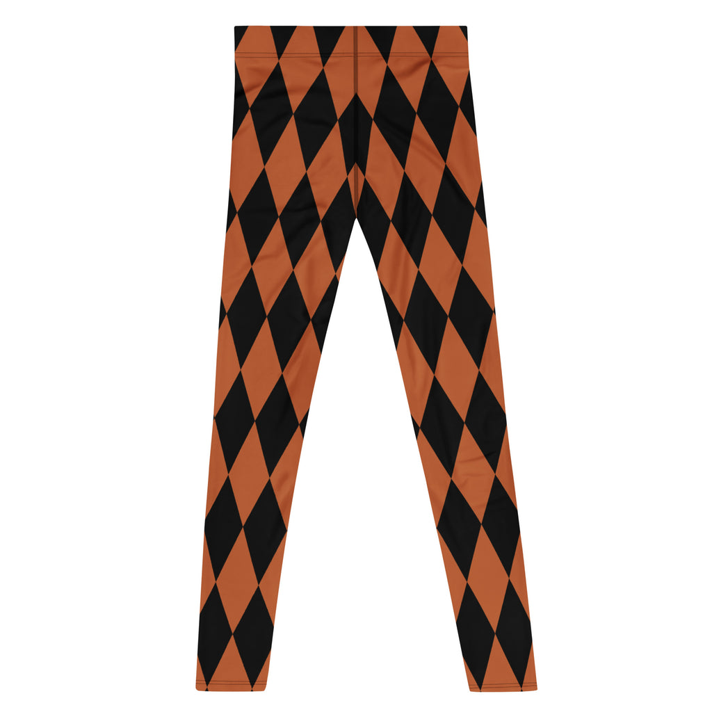 HARLEQUIN DIAMOND MENS Leggings - Burnt Orange