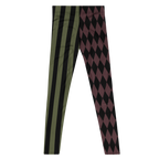 HARLEQUIN JESTER MENS Leggings - OLIVE & OXBLOOD