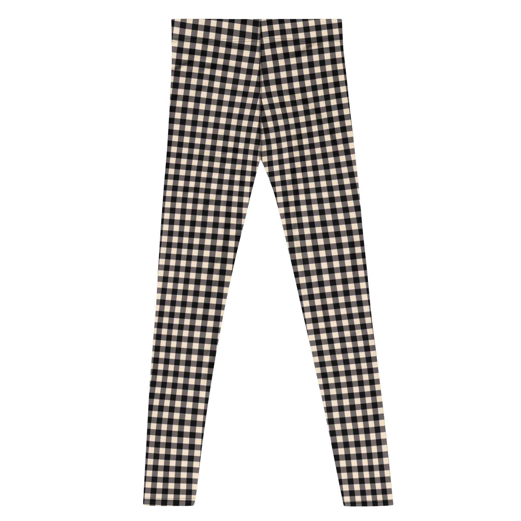Leggings homme à carreaux vichy - Noir et beige 