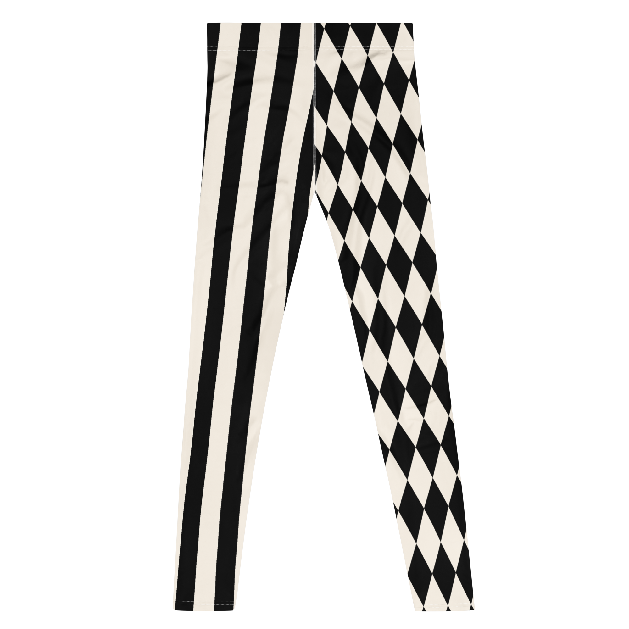 HARLEQUIN JESTER MENS Leggings - BLACK & WHITE