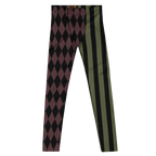 HARLEQUIN JESTER MENS Leggings - OLIVE & OXBLOOD