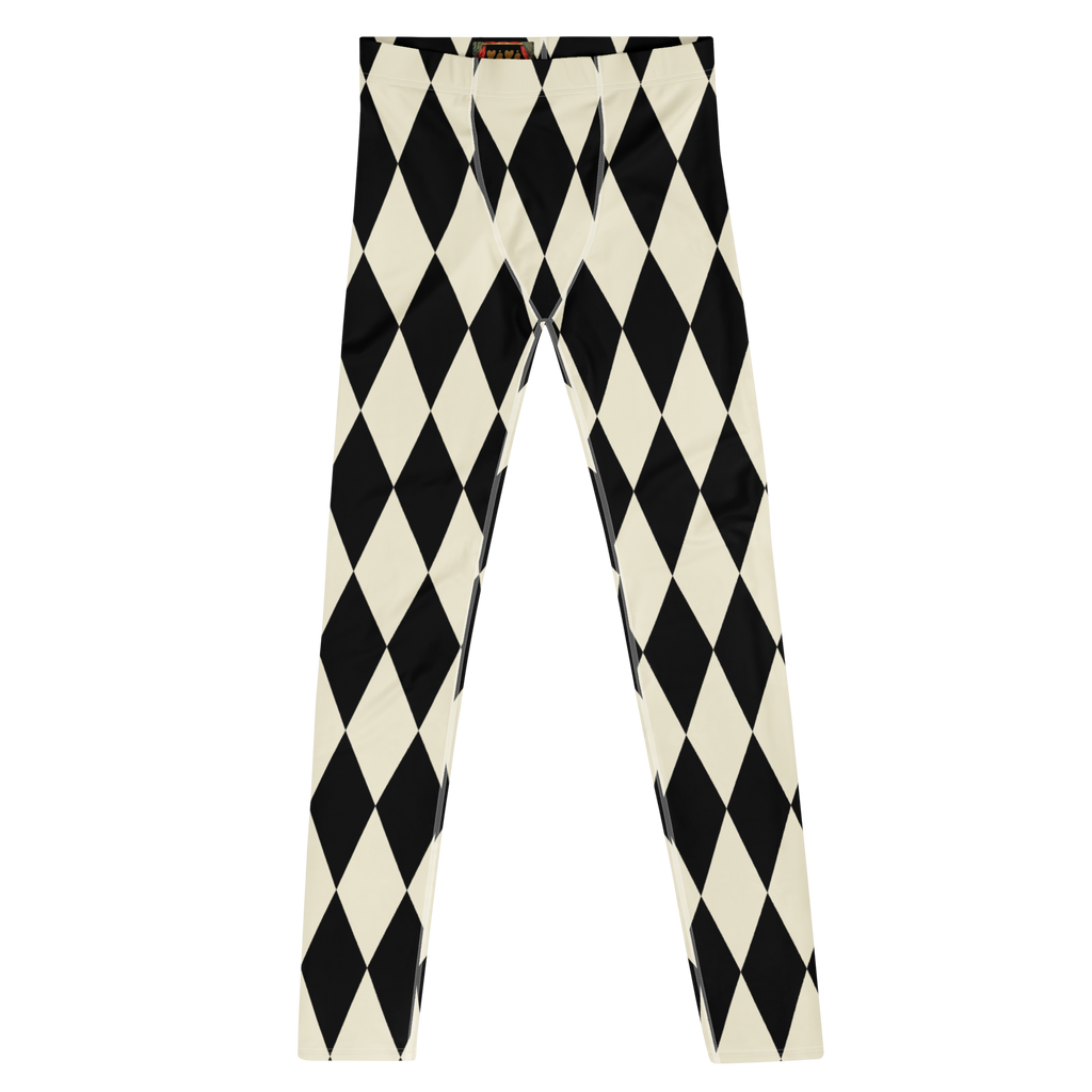 HARLEQUIN DIAMOND Herren-Leggings – Schwarz und Vintage-Weiß