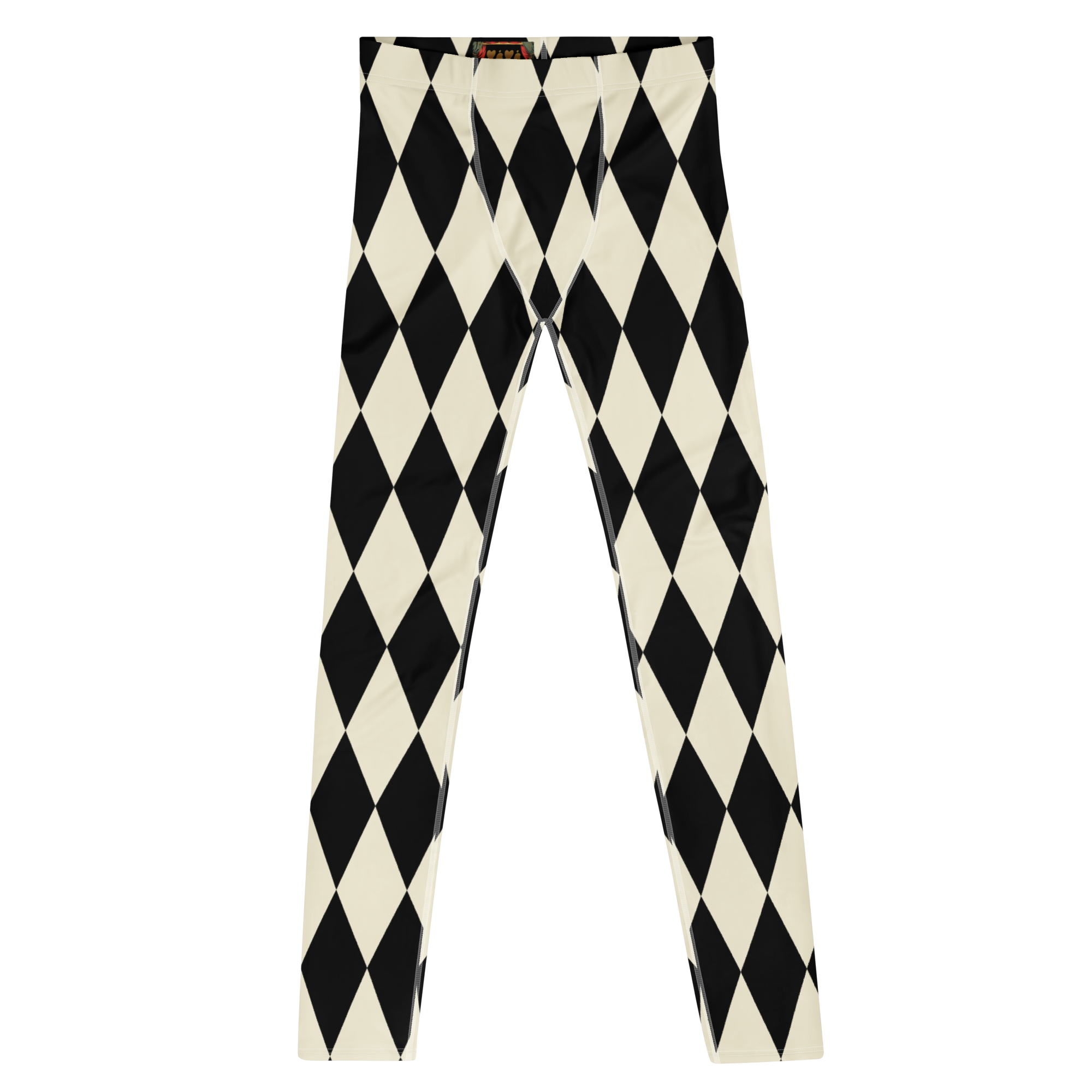 Leggings homme HARLEQUIN DIAMOND - Noir et blanc vintage