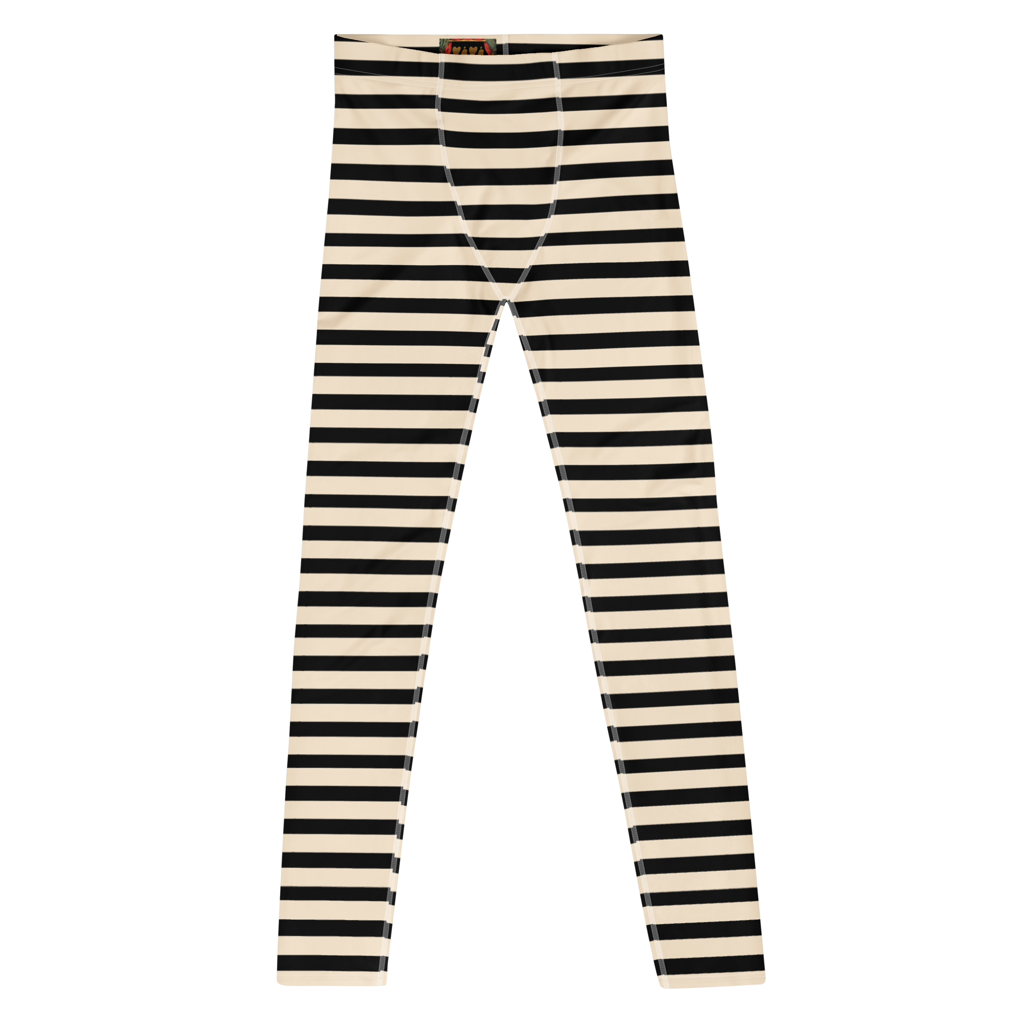 WICKED STRIPE MENS Leggings - BLACK + RUSTIC WHITE