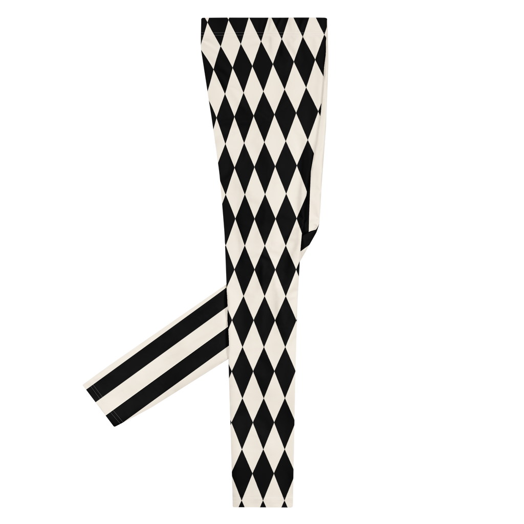 HARLEQUIN JESTER MENS Leggings - BLACK & WHITE