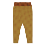 Leggings grande taille à pois moutarde et marron