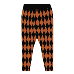 HARLEQUIN DIAMOND Plus Size Leggings - BURNT ORANGE
