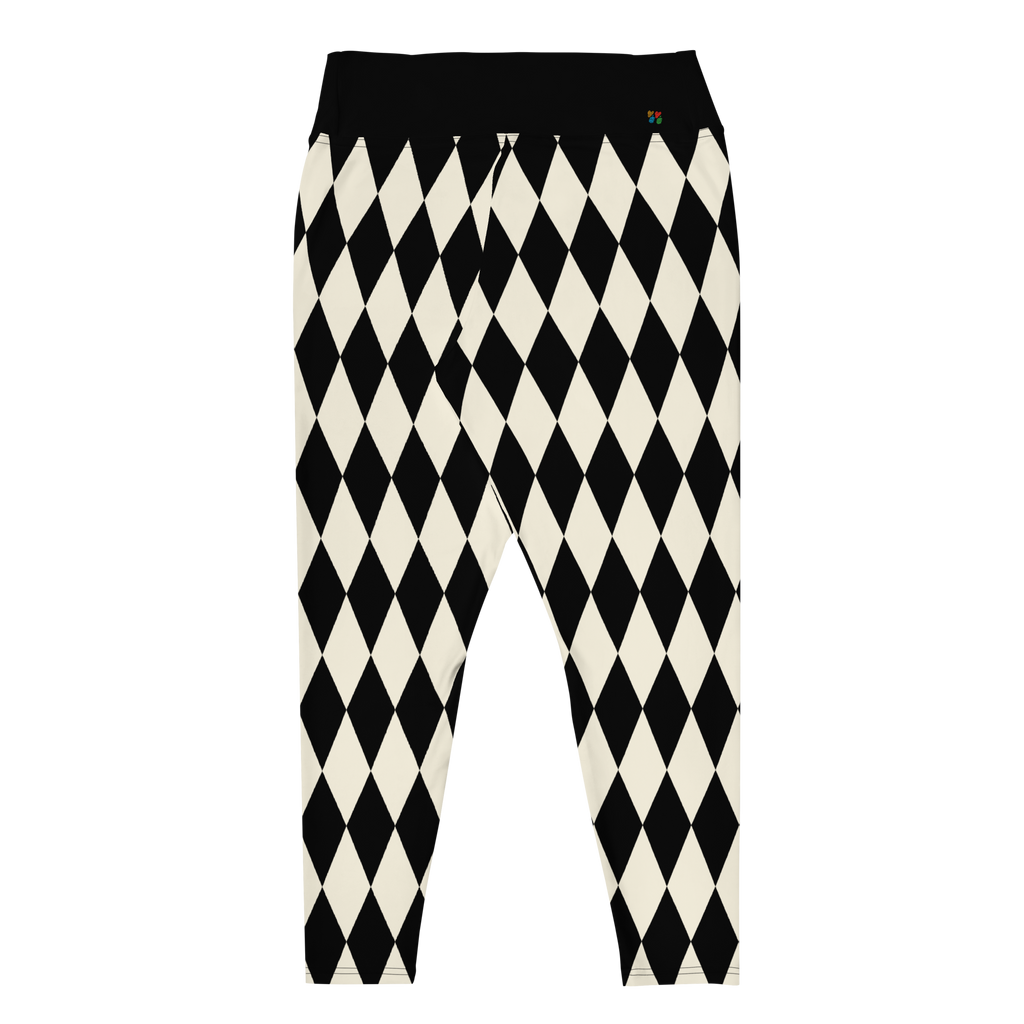 Leggings in Übergröße mit dem Aufdruck HARLEQUIN DIAMOND OFF WHITE