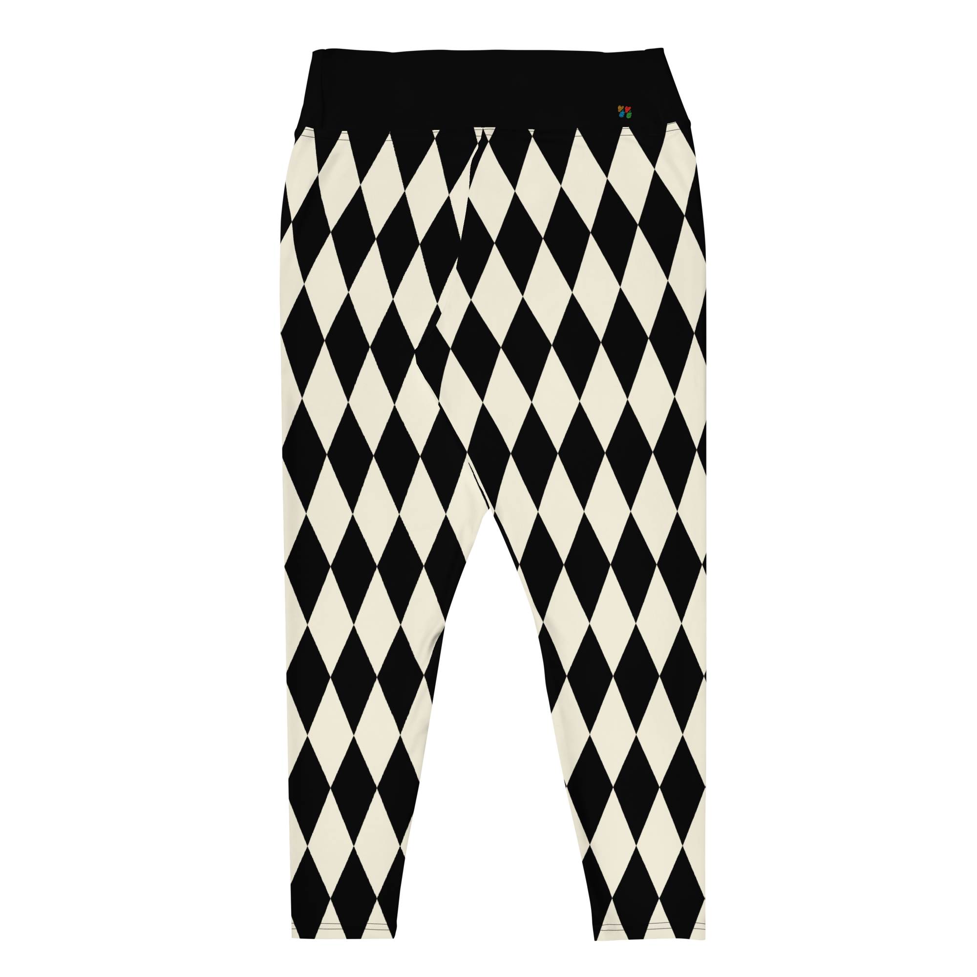Leggings in Übergröße mit dem Aufdruck HARLEQUIN DIAMOND OFF WHITE