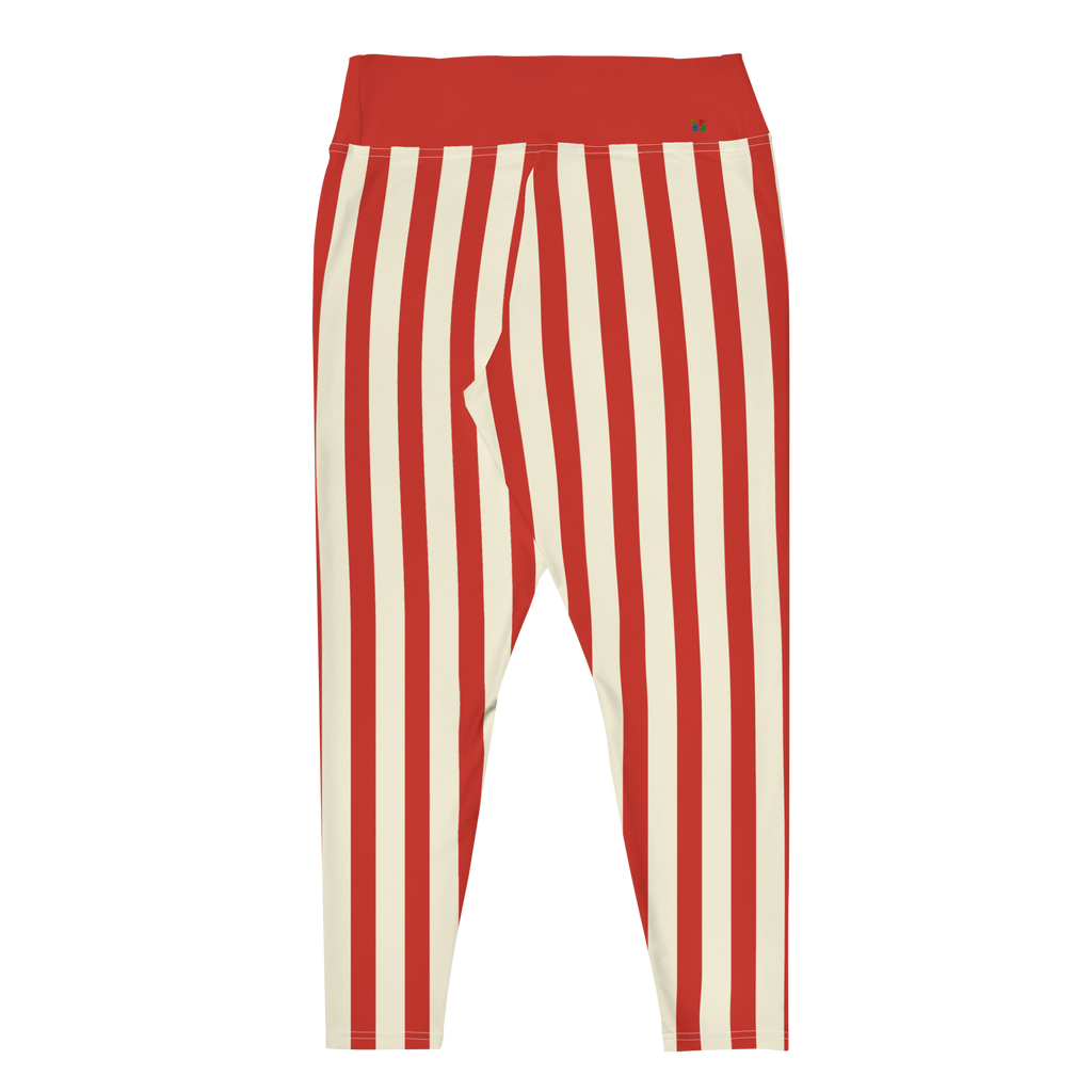 CIRCUS CIRCUS Plus Size Leggings - RED STRIPE