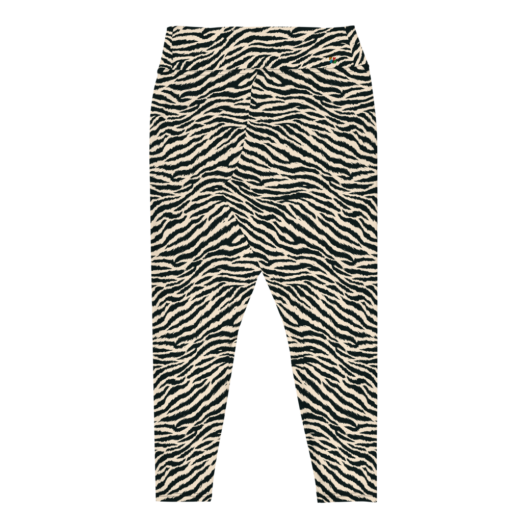 TIGER LOVER Plus Size Leggings - WHITE BEIGE