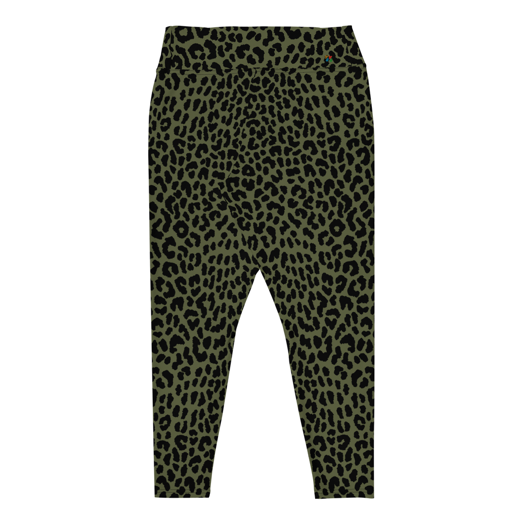Leggings grande taille LEOPARD LOVER - VERT OLIVE