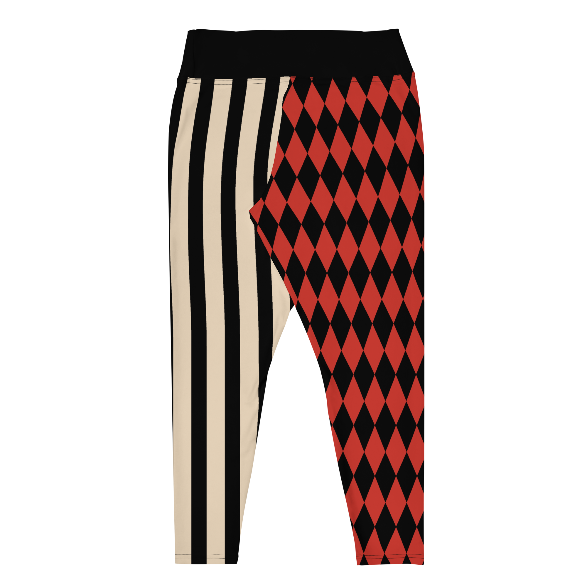 HARLEQUIN JESTER Plus Size Leggings - VINTAGE RED