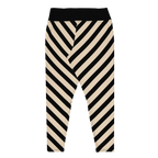POST PUNK STRIPE Plus Size Leggings - BEIGE X BLACK