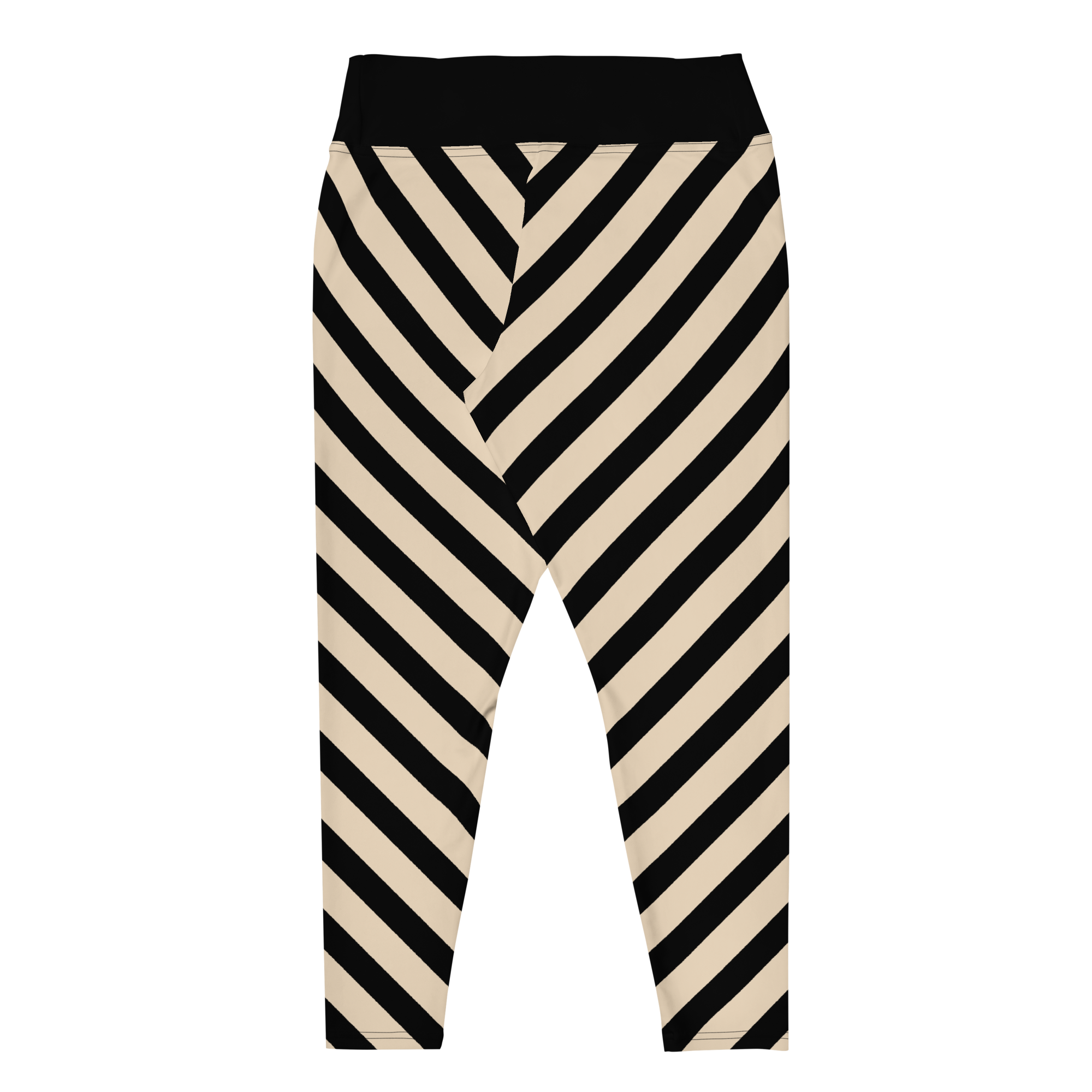 POST PUNK STRIPE Plus Size Leggings - BEIGE X BLACK