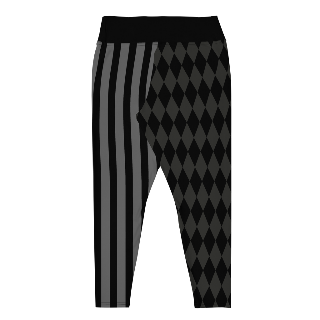 SILENT FILM GRAYSCALE Jester Plus Size Leggings