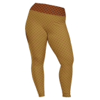 Leggings grande taille à pois moutarde et marron