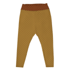 Leggings grande taille à pois moutarde et marron