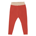 Gepunktete Leggings in Rot und Creme in Übergröße