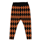 HARLEQUIN DIAMOND Plus Size Leggings - BURNT ORANGE