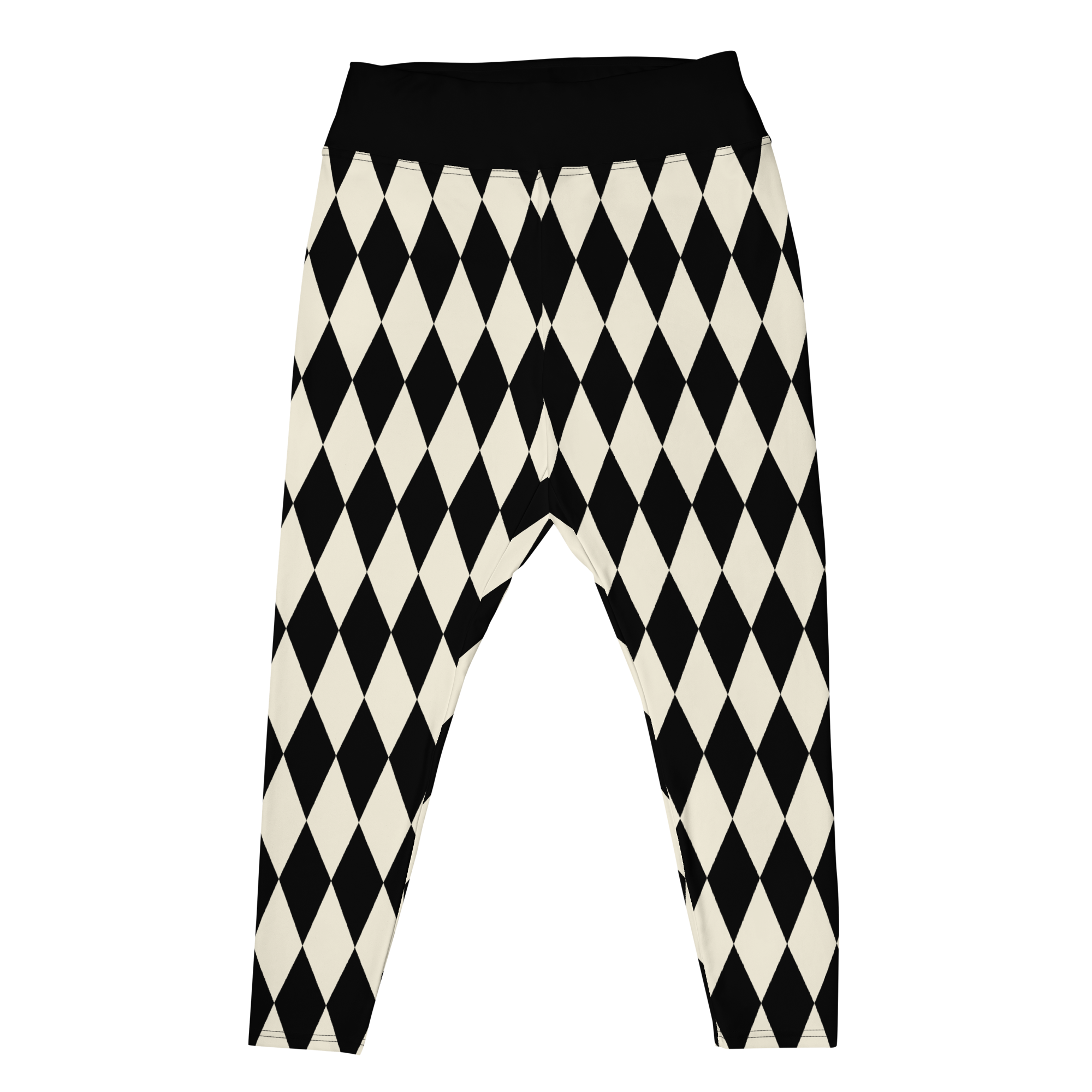 Leggings in Übergröße mit dem Aufdruck HARLEQUIN DIAMOND OFF WHITE