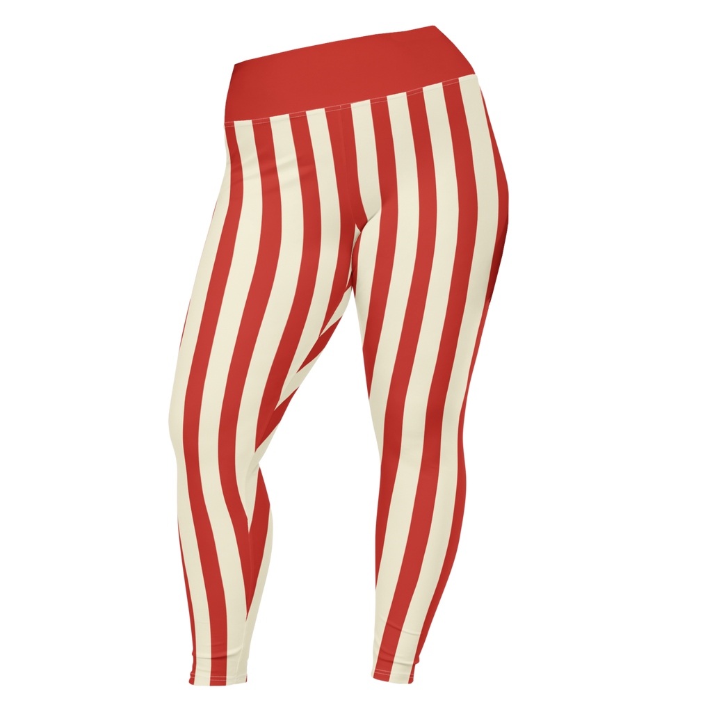 CIRCUS CIRCUS Plus Size Leggings - RED STRIPE