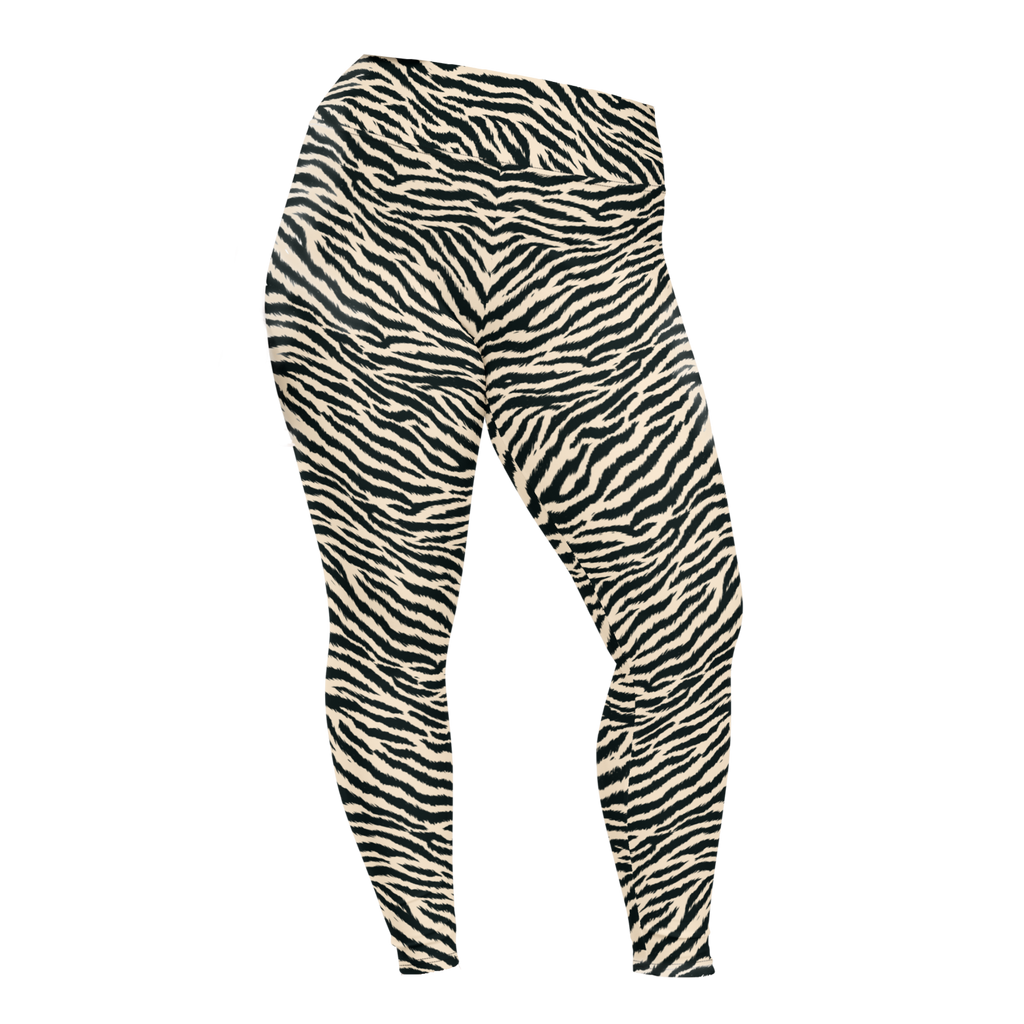 TIGER LOVER Plus Size Leggings - WHITE BEIGE