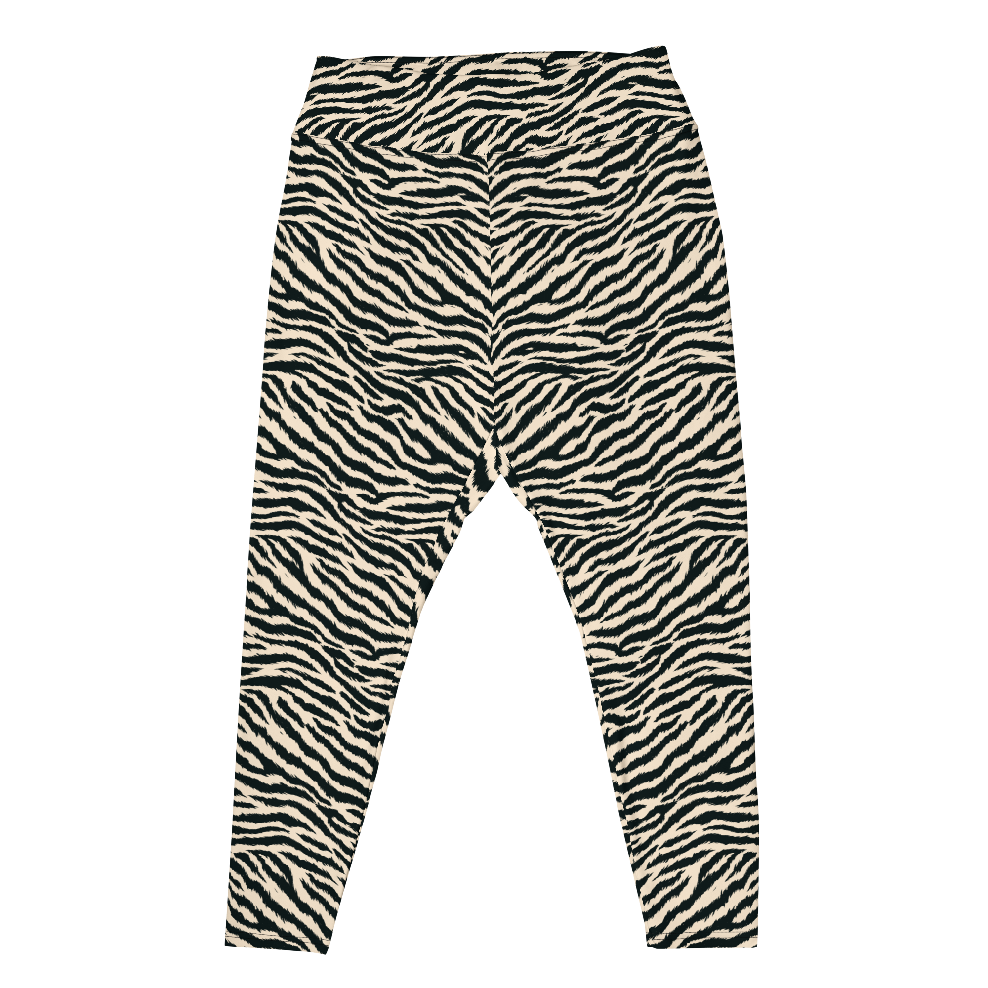 TIGER LOVER Plus Size Leggings - WHITE BEIGE