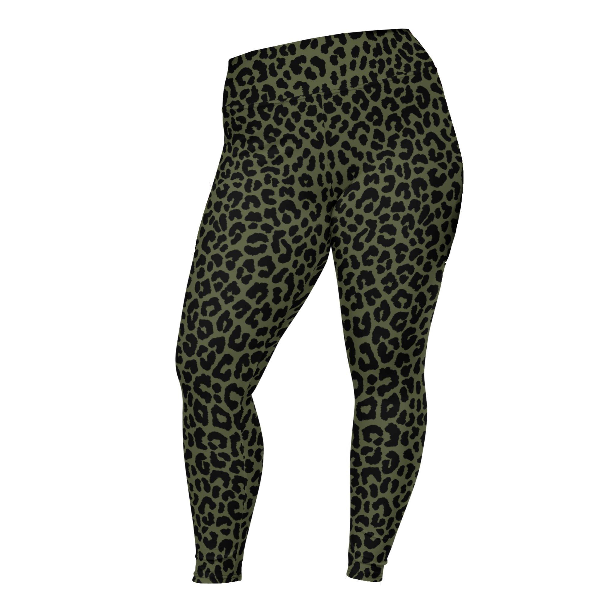 LEOPARD LOVER Plus Size Leggings - OLIVE GREEN