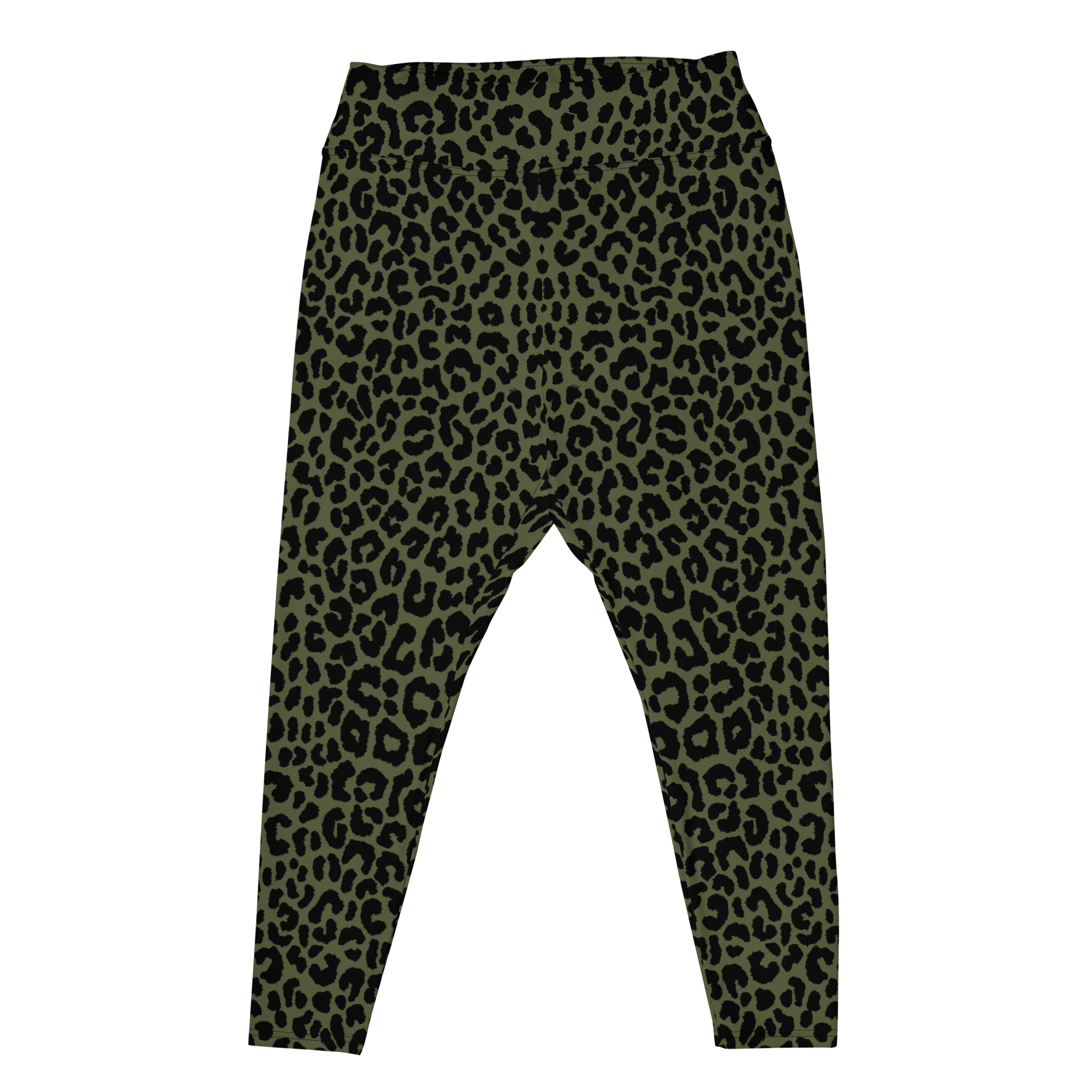 LEOPARD LOVER Plus Size Leggings - OLIVE GREEN