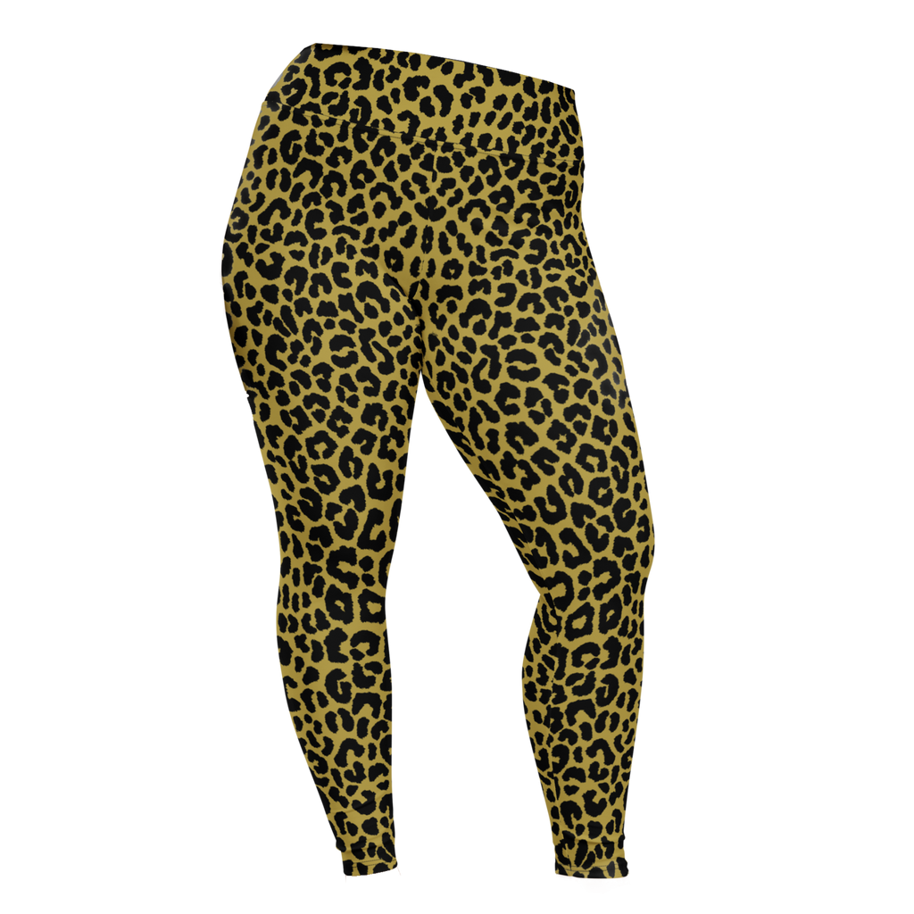 LEOPARD LOVER Plus Size Leggings - MUSTARD