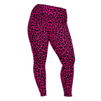 LEOPARD LOVER Plus Size Leggings - FUCHSIA