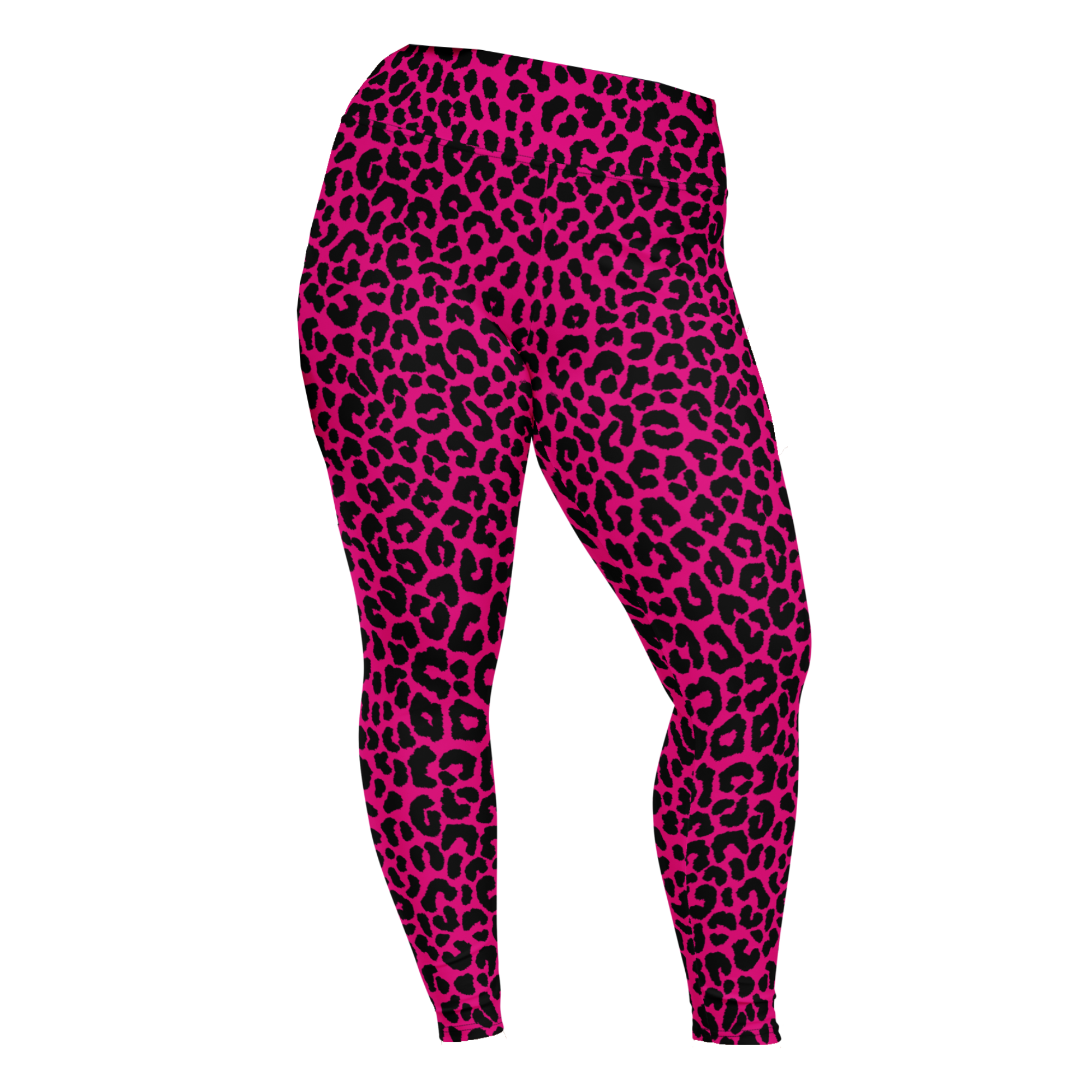 LEOPARD LOVER Plus Size Leggings - FUCHSIA