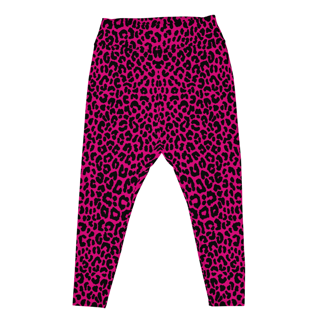LEOPARD LOVER Plus Size Leggings - FUCHSIA