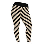 POST PUNK STRIPE Plus Size Leggings - BEIGE X BLACK