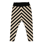 POST PUNK STRIPE Plus Size Leggings - BEIGE X BLACK