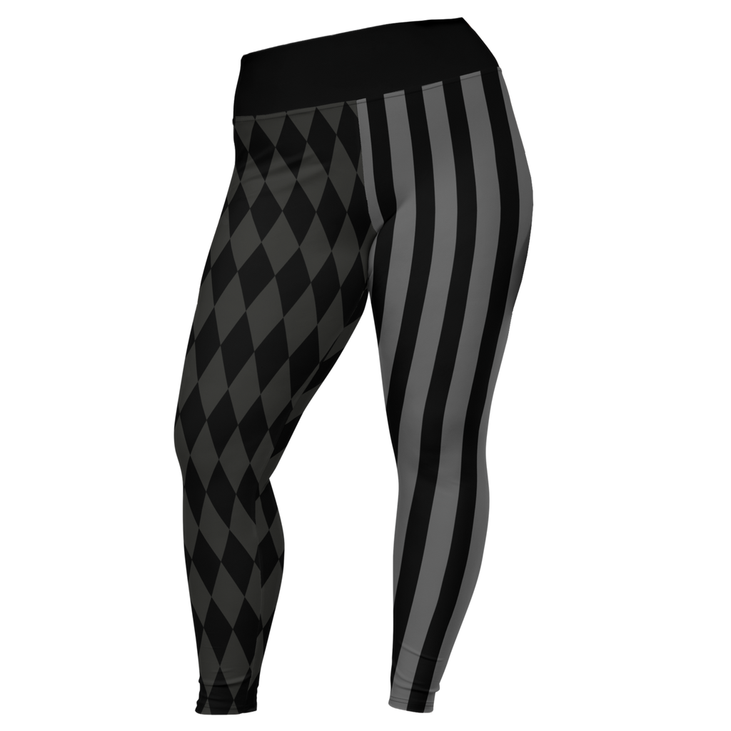 SILENT FILM GRAYSCALE Jester Plus Size Leggings