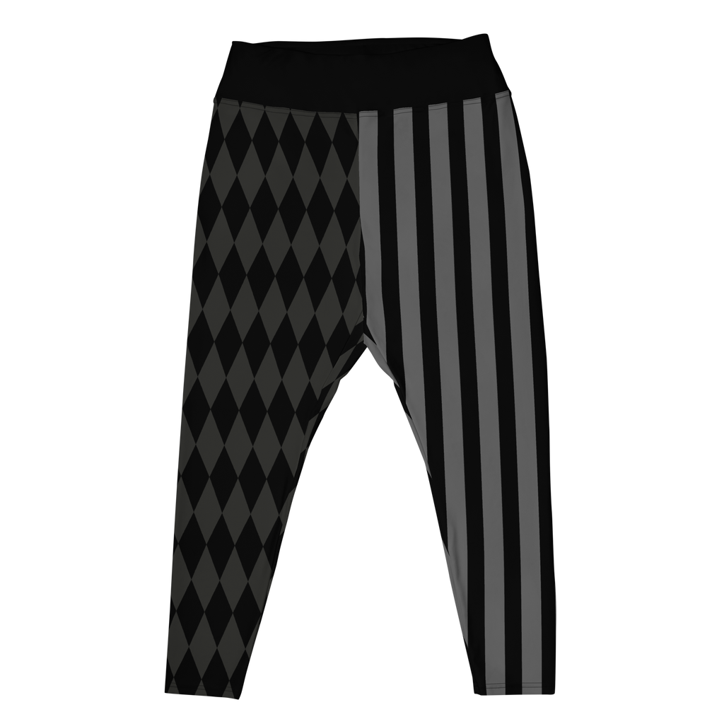 SILENT FILM GRAYSCALE Jester Plus Size Leggings