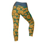 LEGGINGS MIT TASCHEN IN BLÜTENGRÜN 