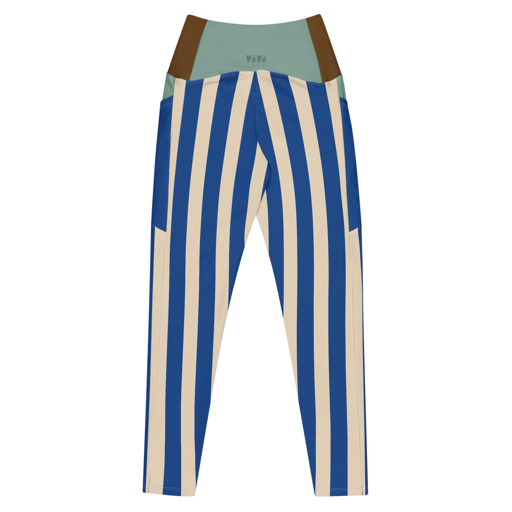 BOLD STRIPE Pocket Leggings - BLUE