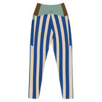 BOLD STRIPE Pocket Leggings - BLUE