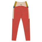 DOTTY - ROT + CREME - LEGGINGS MIT TASCHEN 