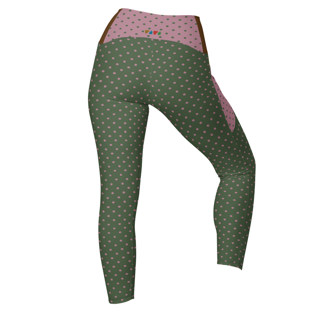 Leggings à pois - Mousse + Rose - Poches 
