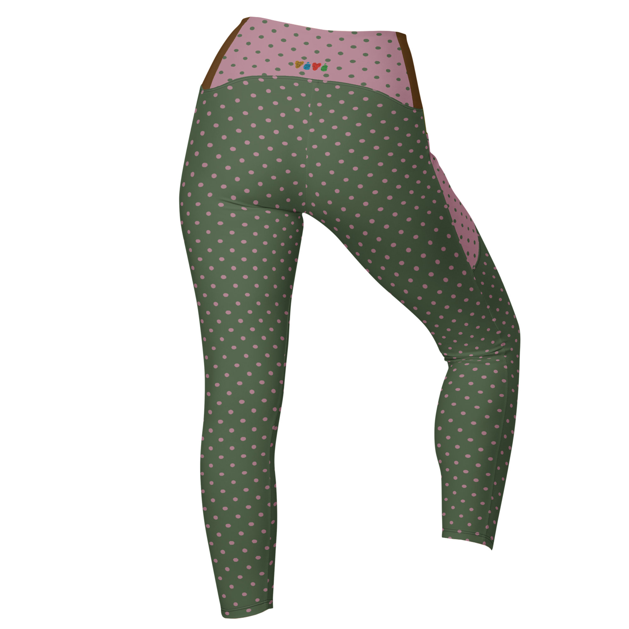 Leggings à pois - Mousse + Rose - Poches 