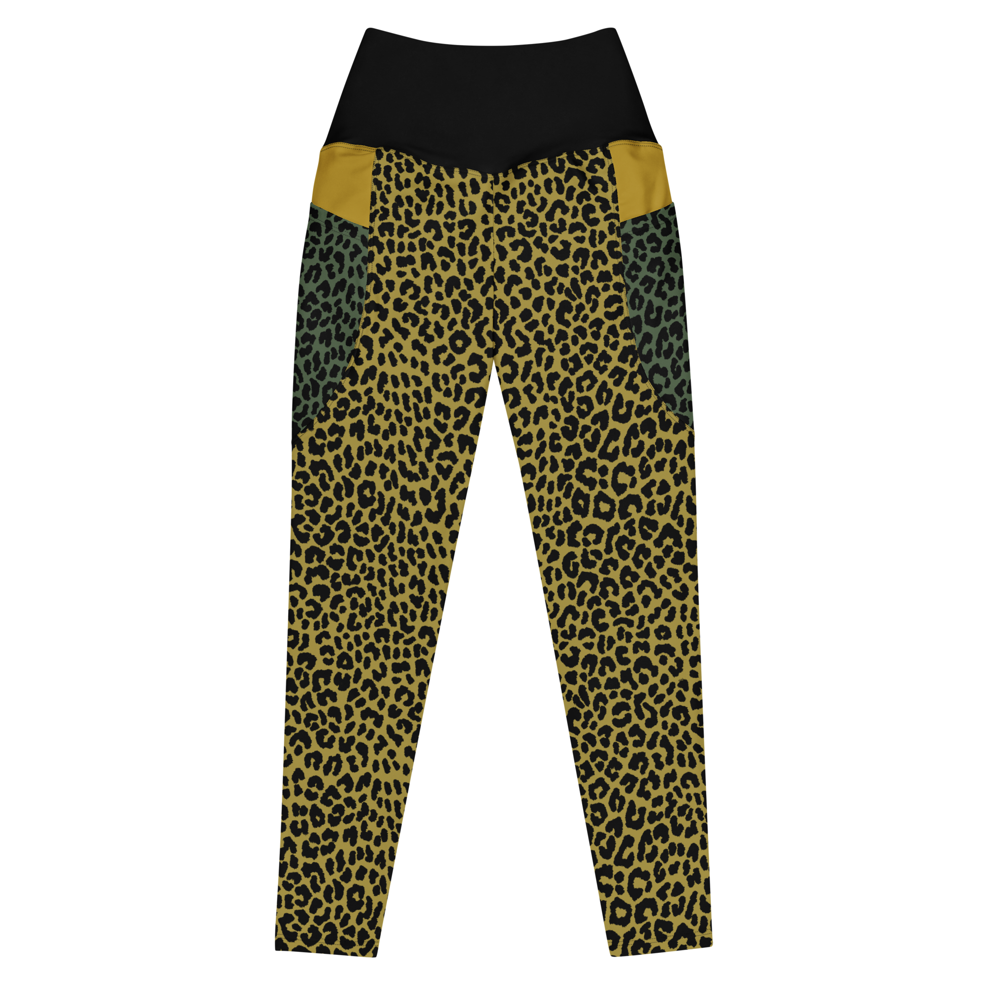 LEOPARDENLIEBHABER - SENFARBEN - LEGGINGS MIT TASCHEN 