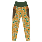FLOWER POP TAN - Leggings mit Taschen 
