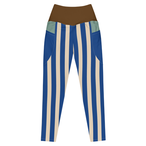 BOLD STRIPE Pocket Leggings - BLUE