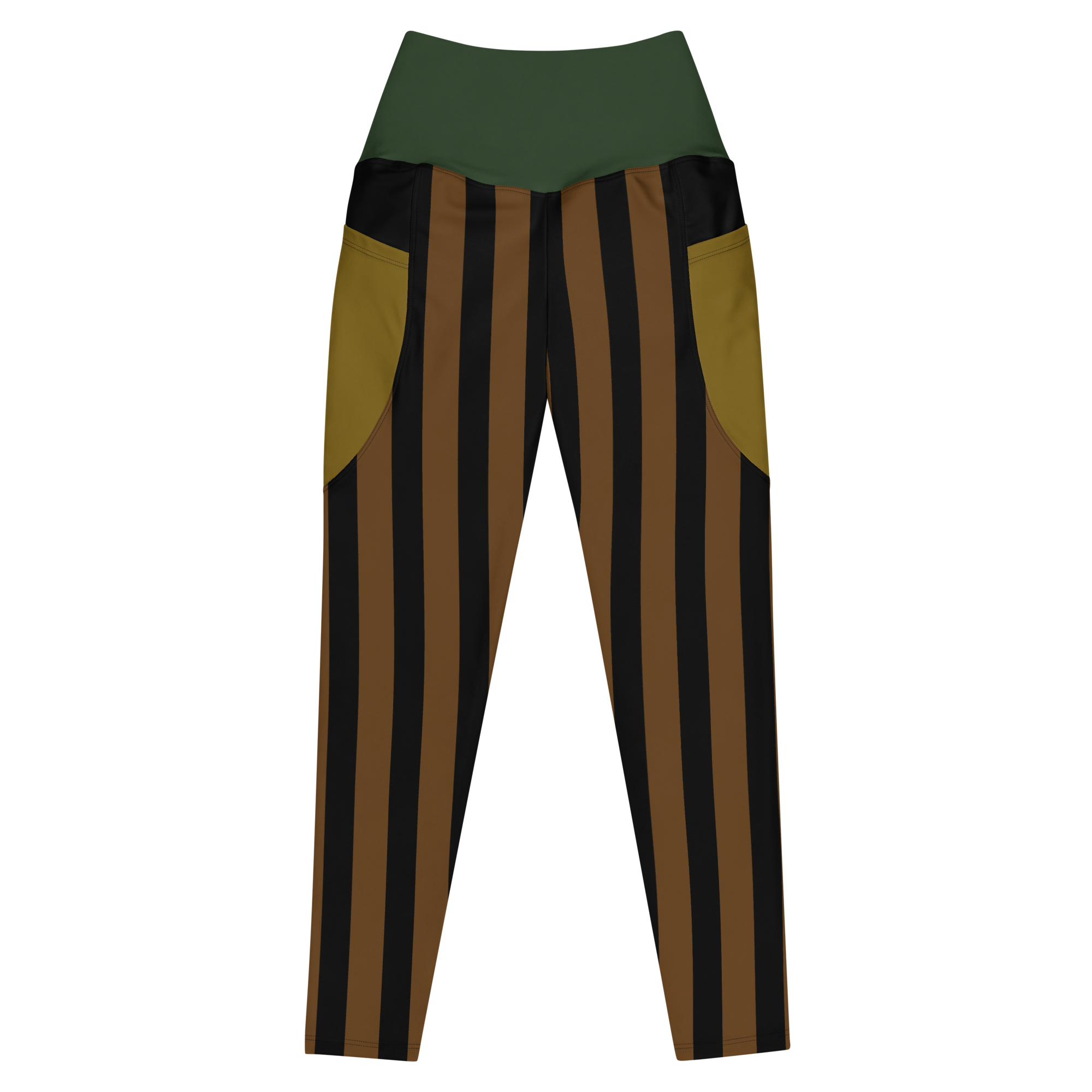 BOLD STRIPE Pocket Leggings - BROWN