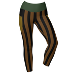 BOLD STRIPE Pocket Leggings - BROWN