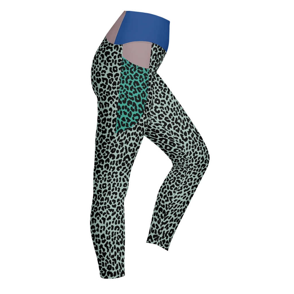 LEOPARDENLIEBHABER - MINT - LEGGINGS MIT TASCHEN 